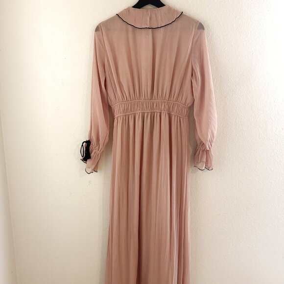 New Zara ruffled dress with bows, featuring a V-neck, long sleeves, - Picture 4 of 7